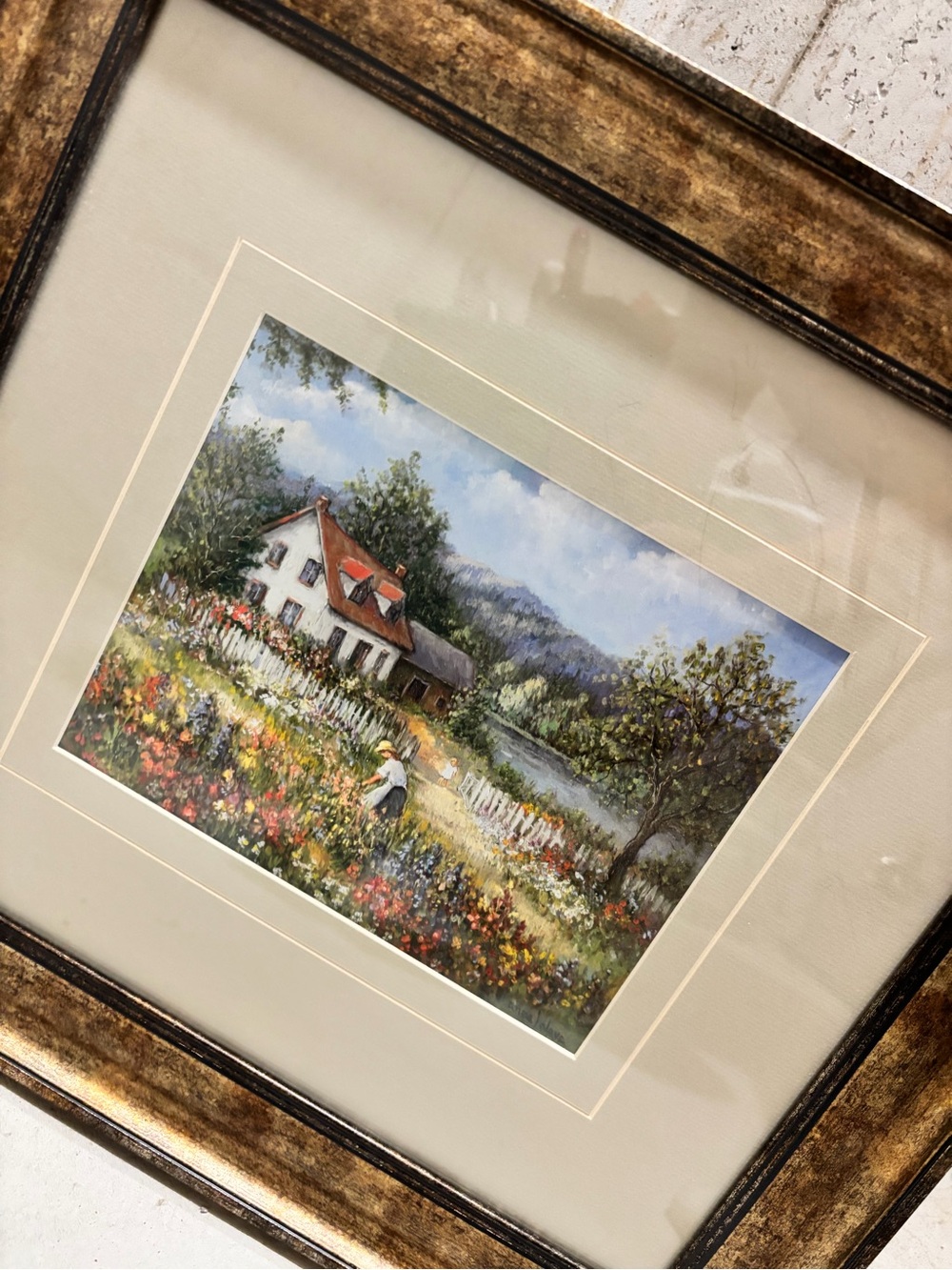 3 Vintage Paintings with Frames